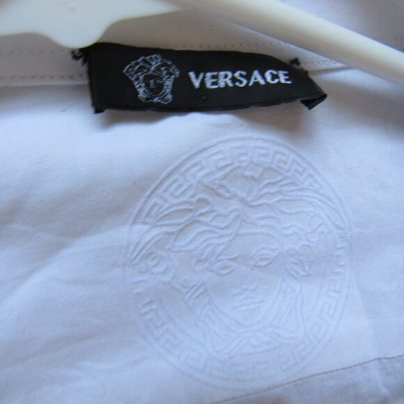 Versace Classic Men's Long Sleeve Shirt Cotton Size 40-15 3/4,made in Italy - Picture 8 of 10